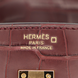 Hermès 25cm Birkin Bordeaux Matte Alligator Gold Hardware