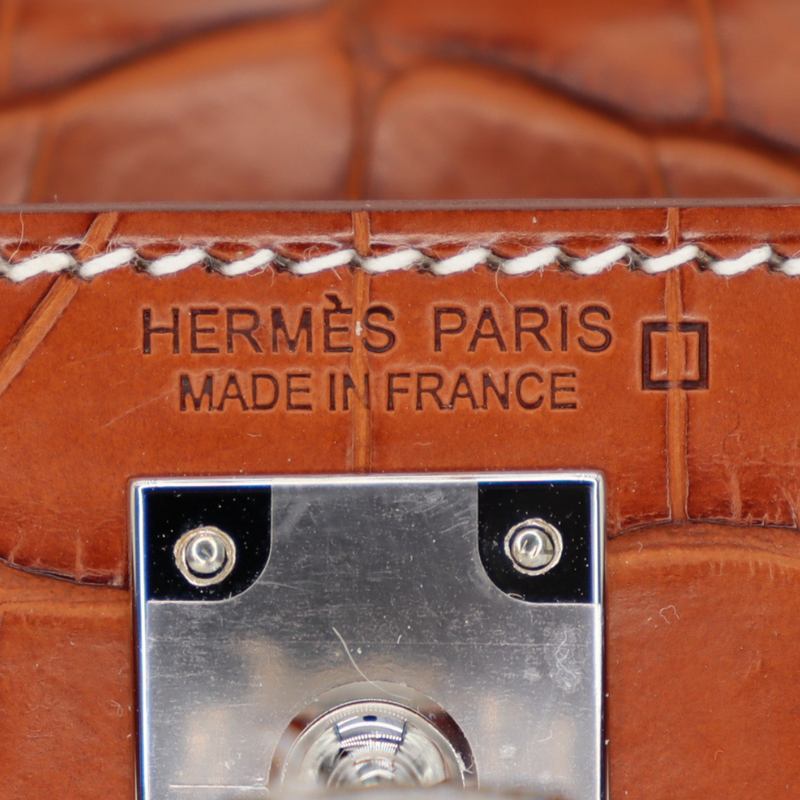 Hermès Kelly II Sellier Mini Barenia Matte Alligator Palladium Hardware