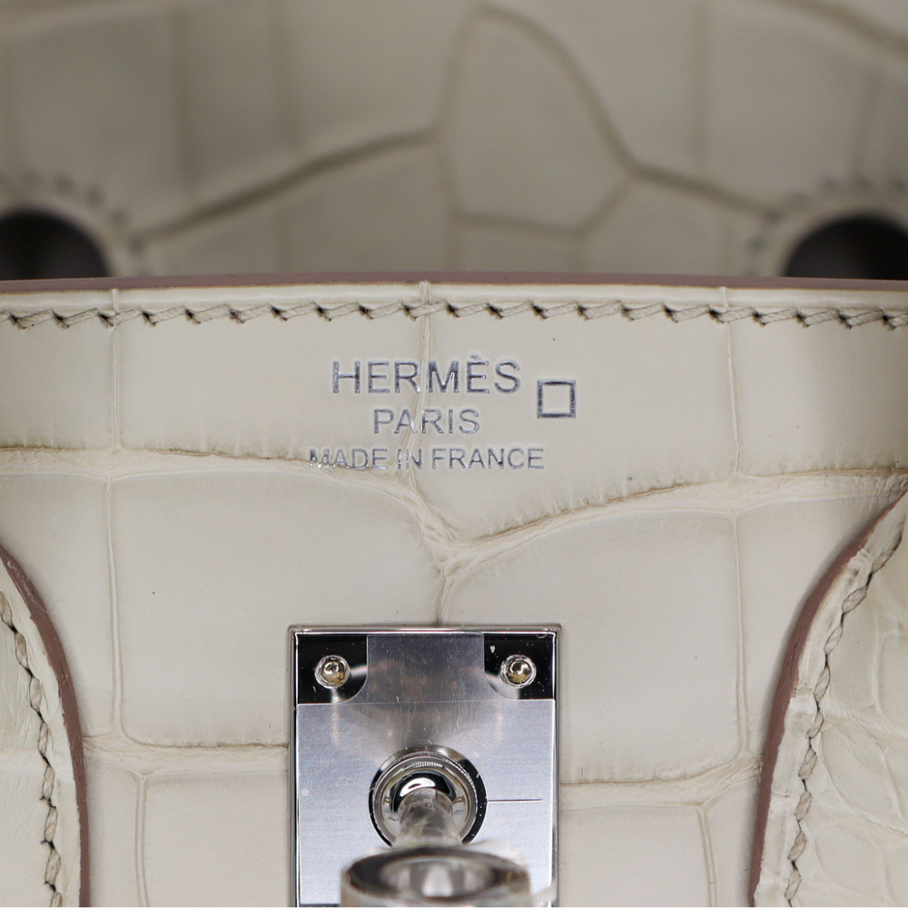 Hermès 25cm Birkin Beton Matte Alligator Gold Hardware exclusive