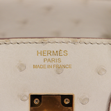 Hermès 25cm Birkin Beton Ostrich Gold Hardware