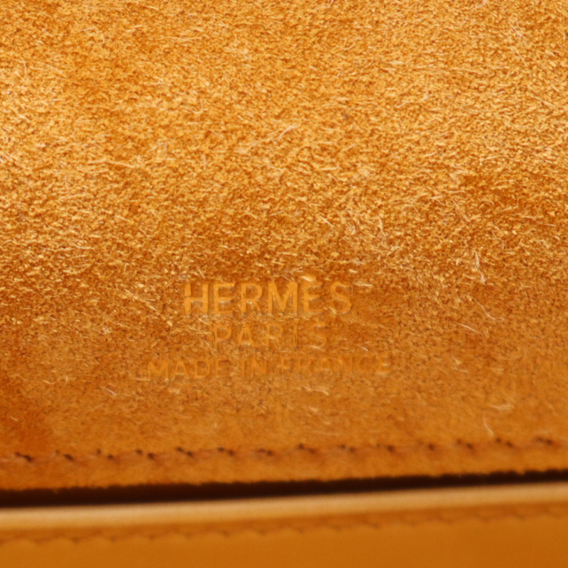 Hermès Kelly Pochette Doblis Jaune Suede Leather Gold Hardware