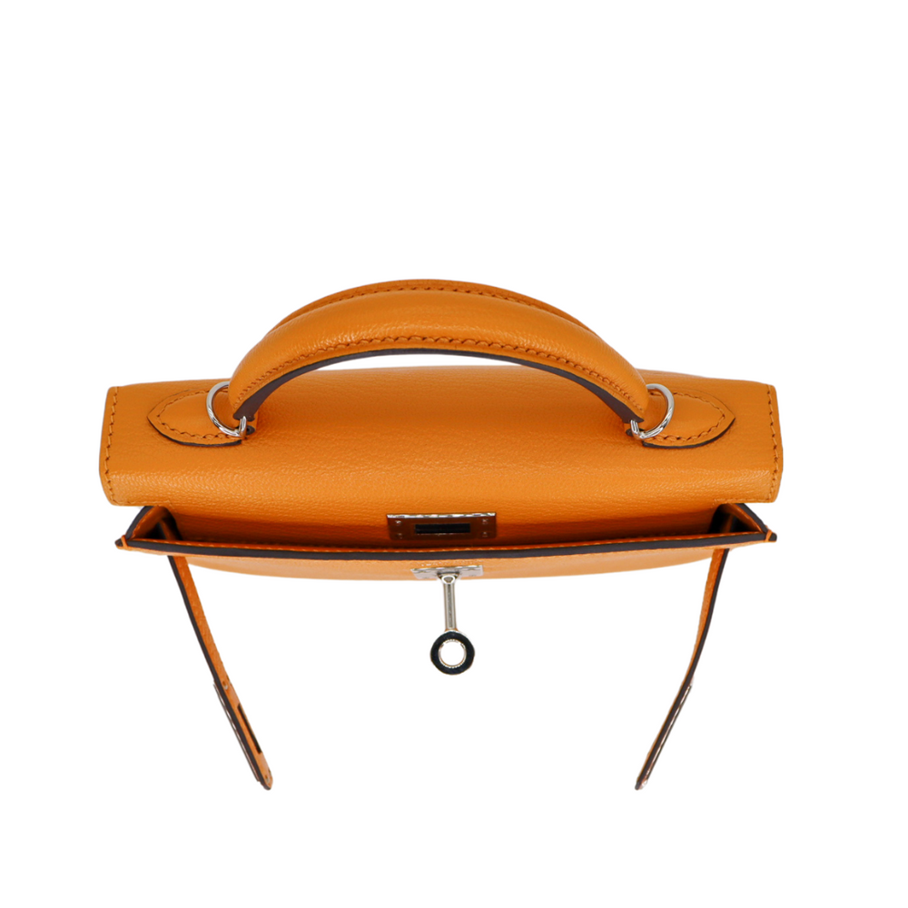 HERMESミニルーペ袋付き Hermès Kelly II Sellier Mini Bleu Glacier Ostrich Palladium