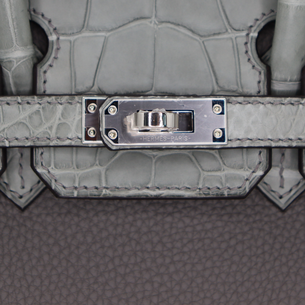 HERMES(エルメス)美品  - ライトグレー×黒 Hermès Constance 18 Gris Meyer Epsom With Rose Gold Hardware – AG