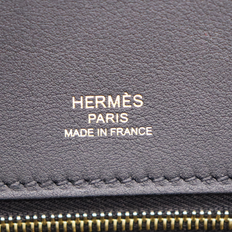 Hermès 25cm Birkin Black Cote a Cote Tuffetage Caban Swift Leather Gold Hardware