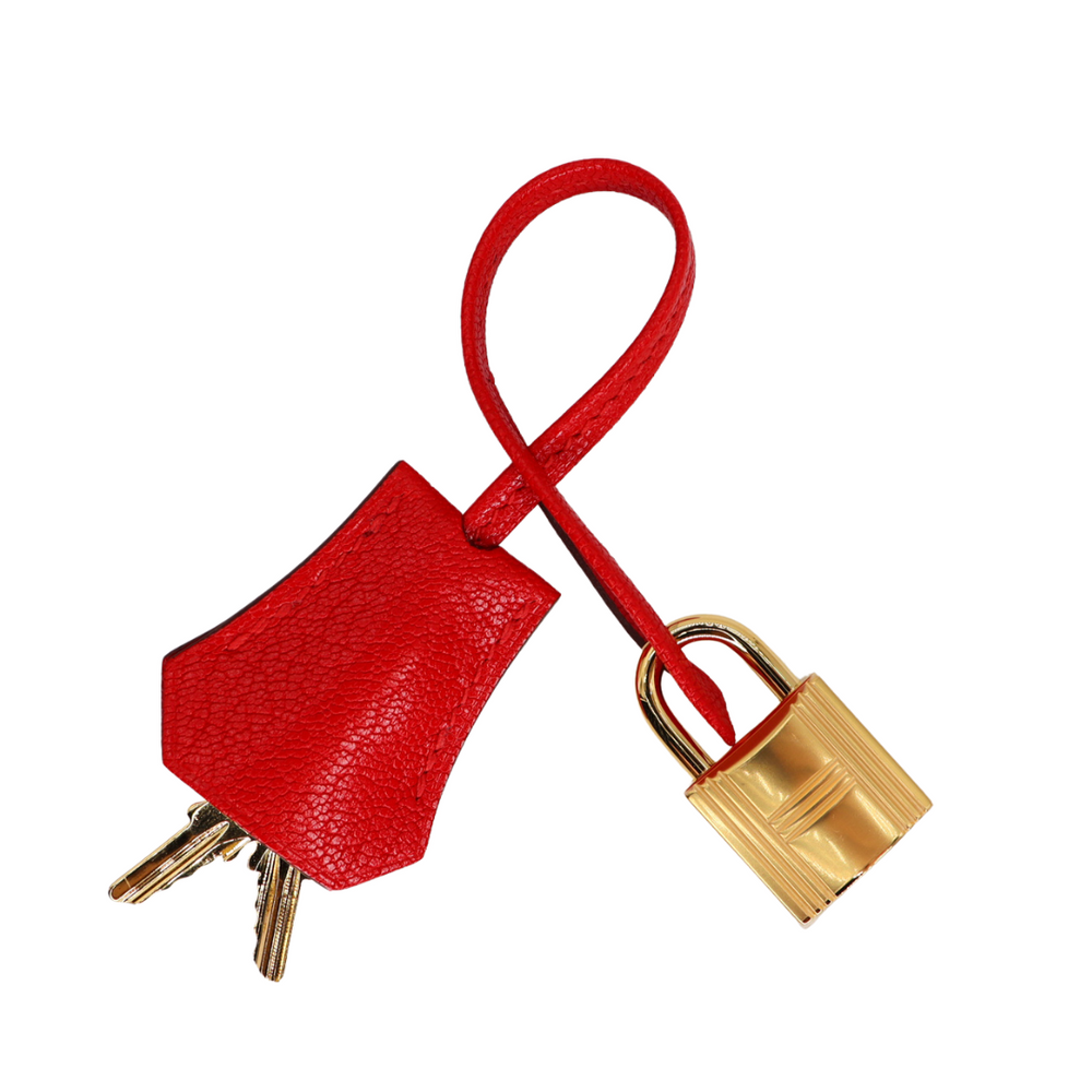 Hermès 25cm Kelly Sellier Rouge De Coeur Chèvre Leather Gold