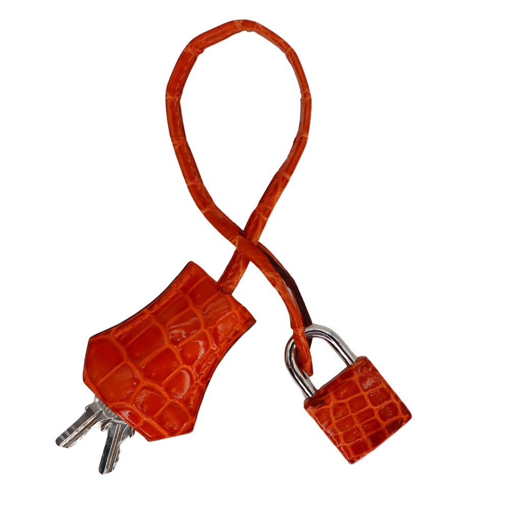Hermès 30cm Birkin Orange Shiny Porosus Crocodile Palladium