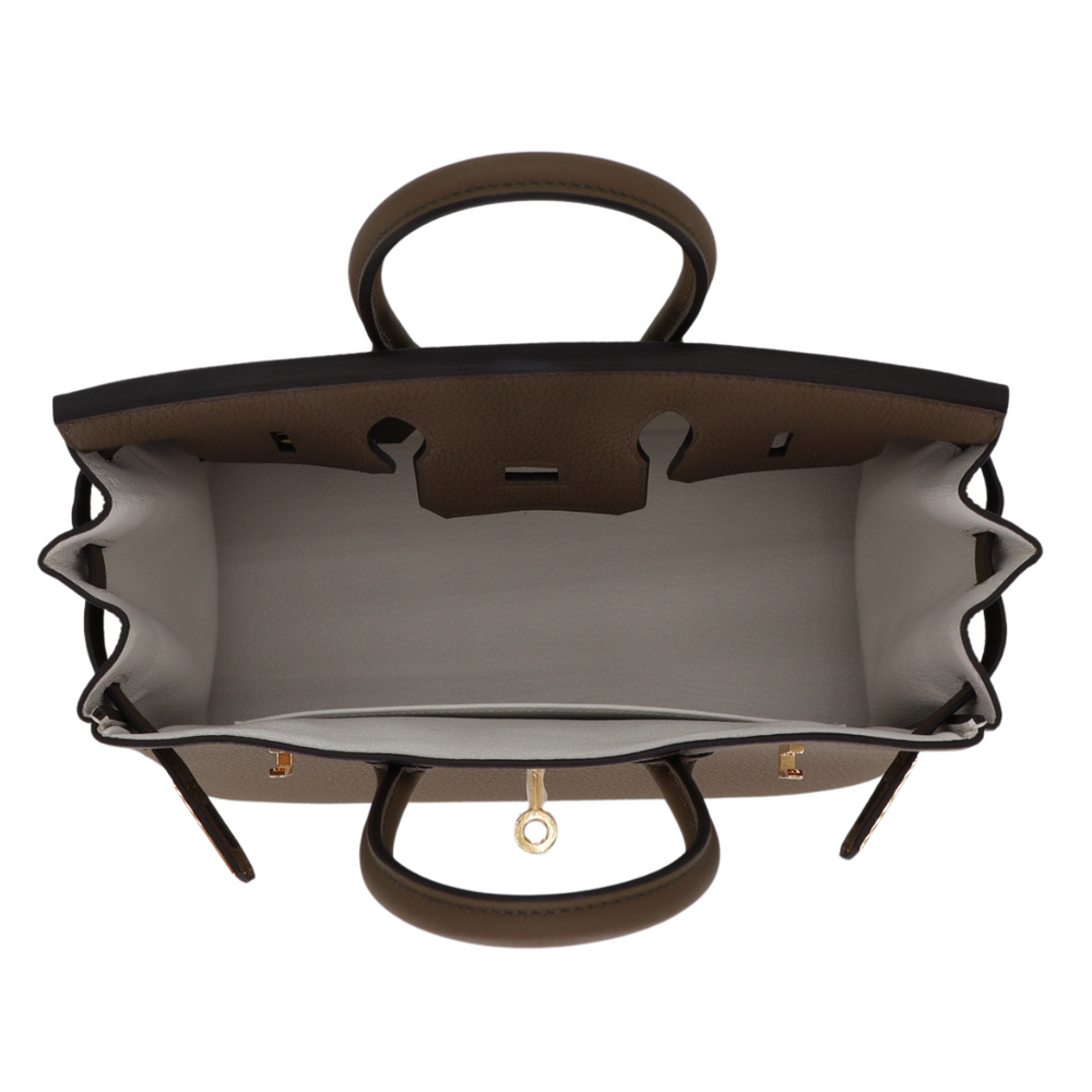 Hermès 25cm Birkin Verso Bambou Togo Leather Palladium Hardware