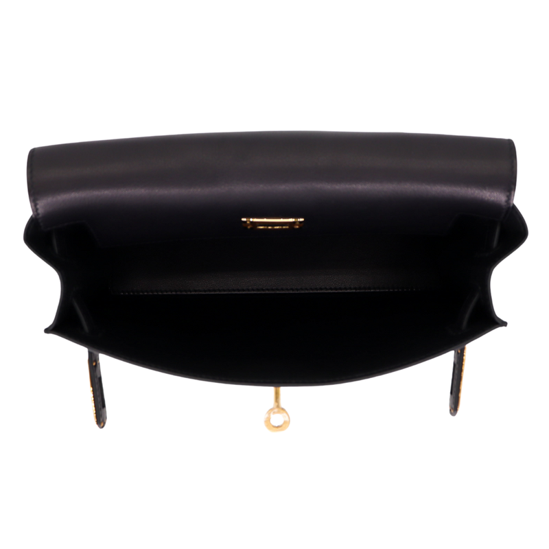 Hermès Kelly Danse II Black Volupto Leather Gold Hardware