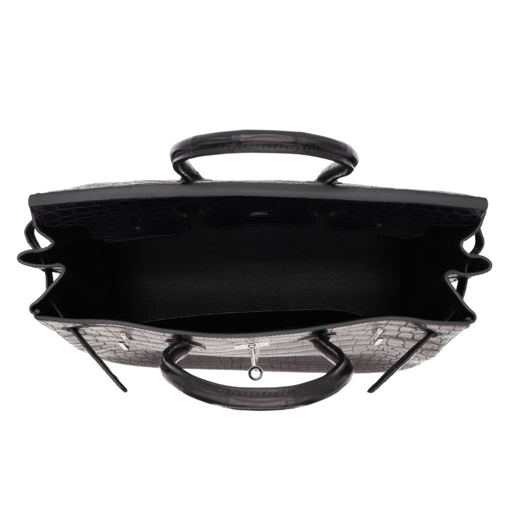 Hermès 35cm Birkin Black Matte Niloticus Crocodile Palladium