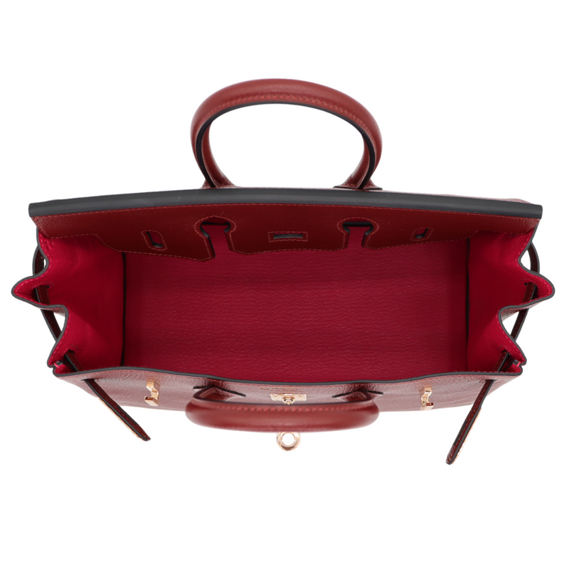 Hermès 25cm Birkin HSS Rouge H/ Rose Chèvre Rose Gold Hardware Hermès 25cm Birkin HSS Rouge H/ Rose Chèvre Rose Gold Hardware