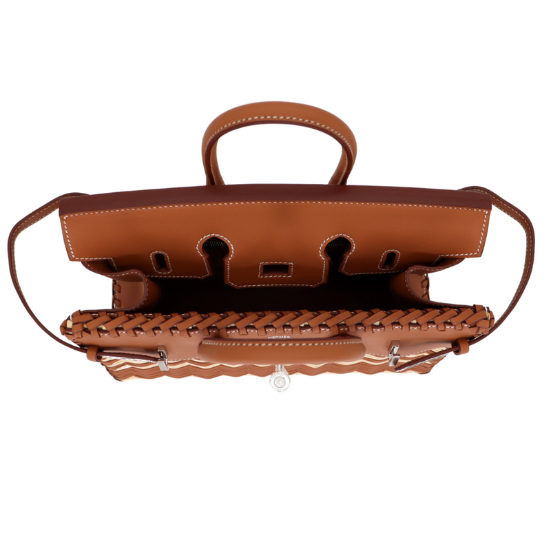 Hermès 25cm Birkin Picnic Stripe Gold Swift Osier Wicker Palladium Hermès 25cm Birkin Picnic Stripe Gold Swift Osier Wicker Palladium