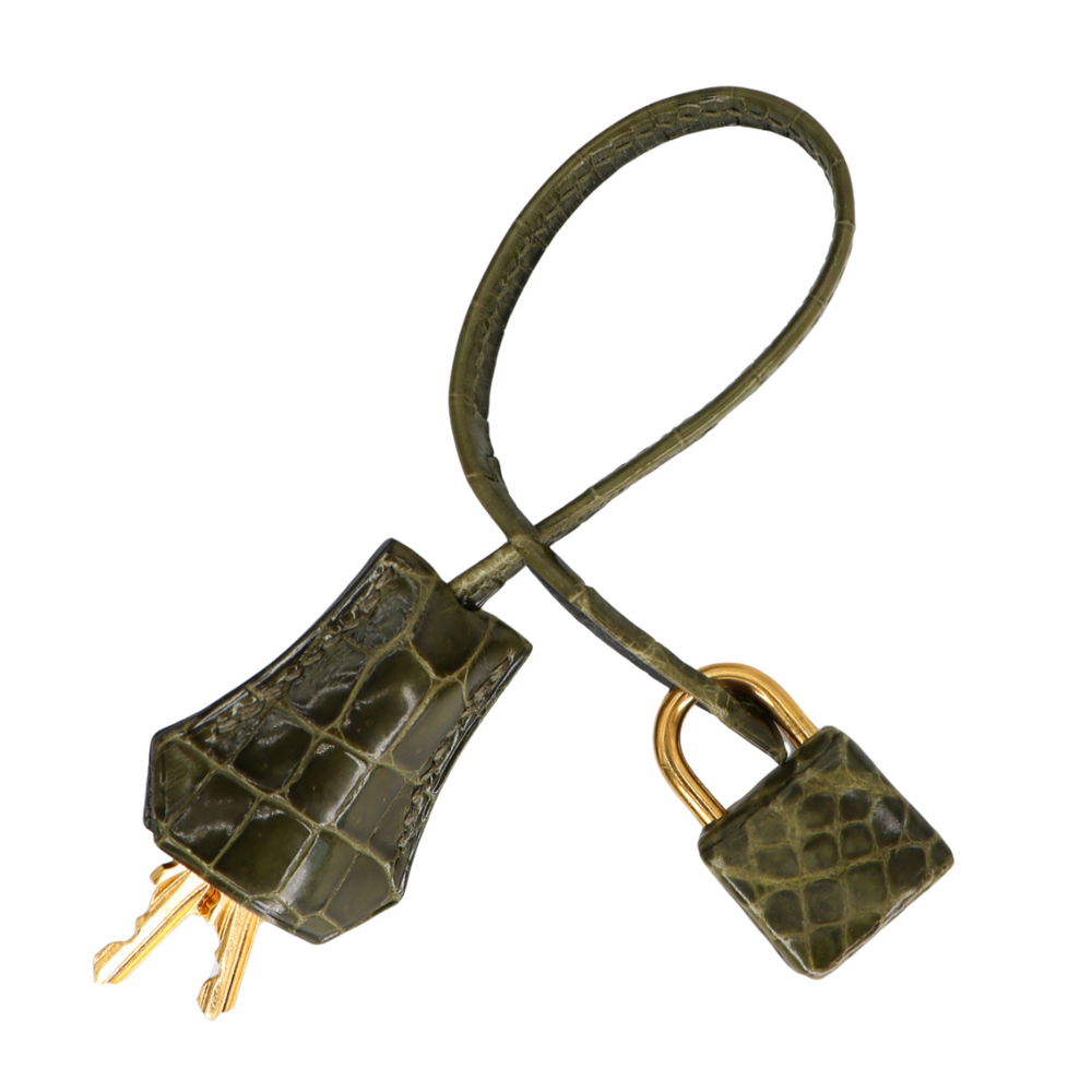 Hermès 30cm Birkin Vert Olive Shiny Niloticus Crocodile Gold