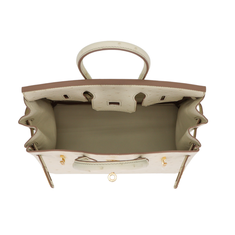 Hermès 25cm Birkin Beton Ostrich Gold Hardware – Privé Porter