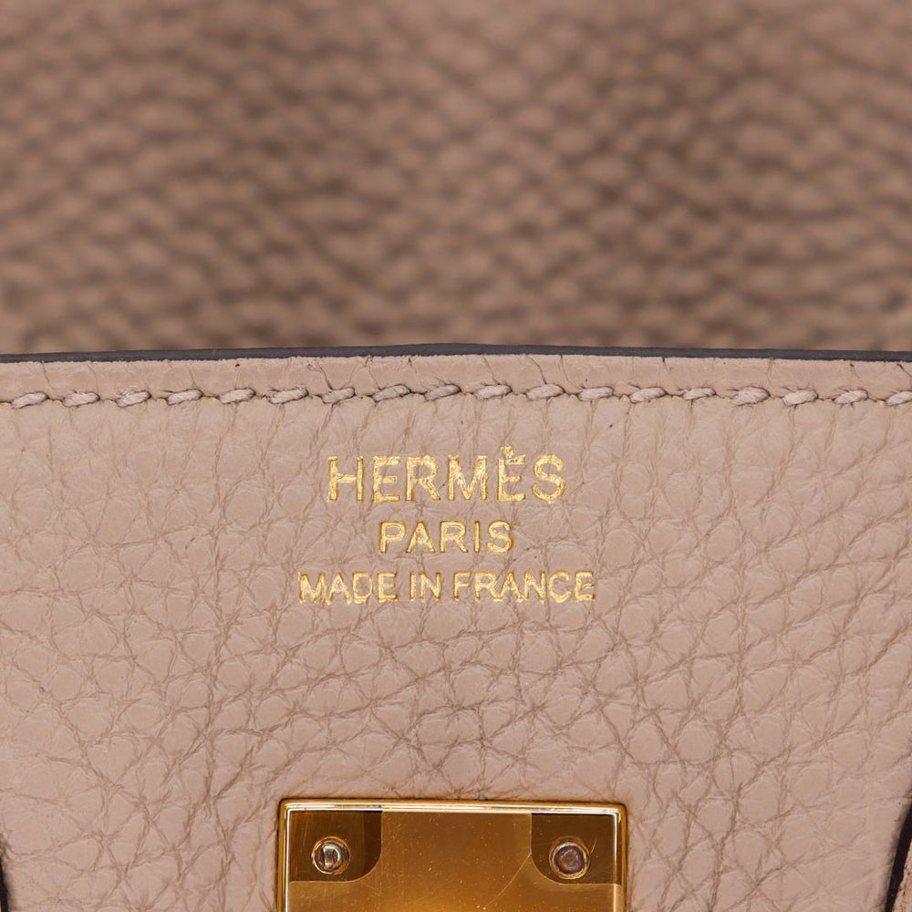 Hermès 25cm Birkin Gris Tourterelle Togo Leather Gold Hardware