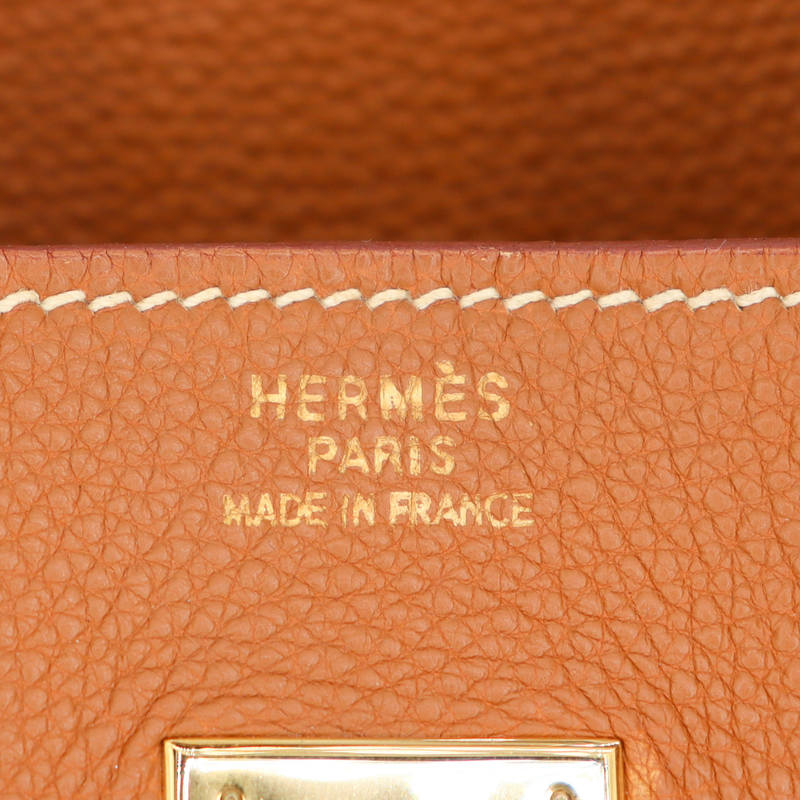 Hermès 40cm Birkin Natural Vache Leather/Denim Gold Hardware