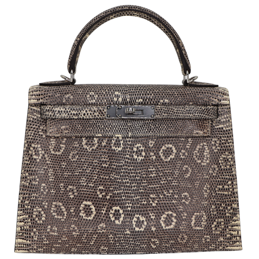 Hermès 28cm Kelly Sellier Ombre Lizard Palladium Hardware – Privé