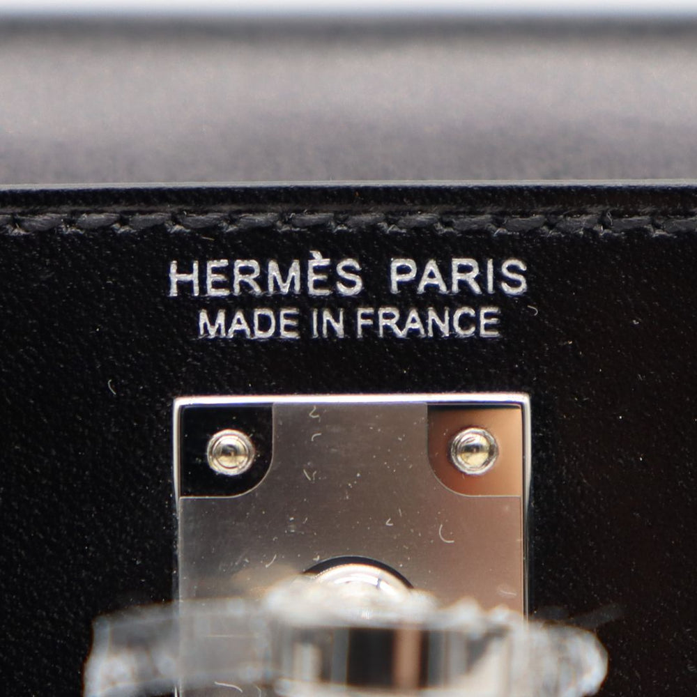 Hermès Kelly II Sellier Mini Black Box Calf Leather Palladium