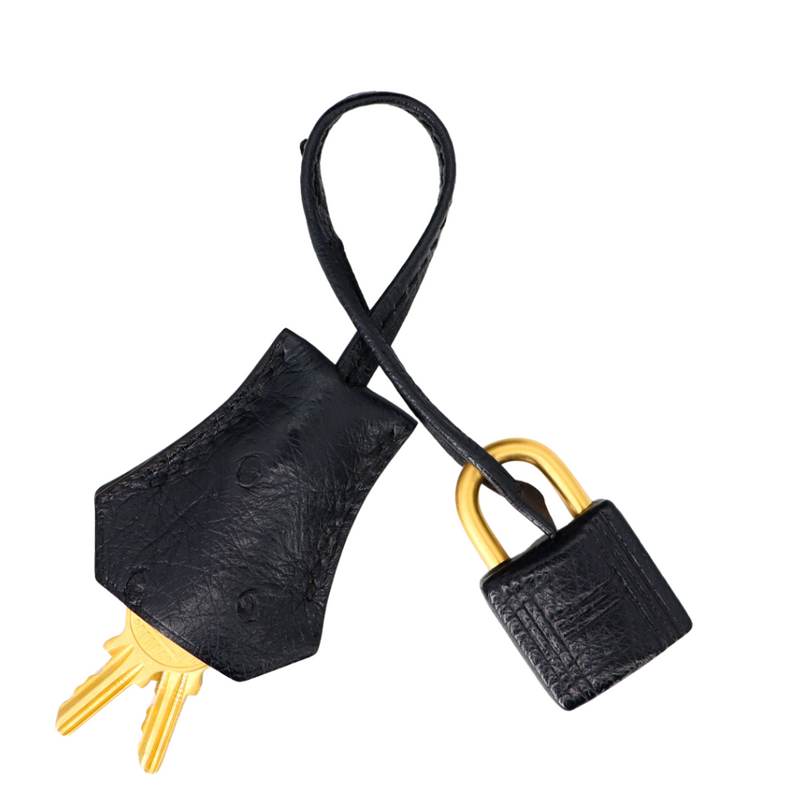 Hermès 25cm Birkin HSS Black/Rouge H Ostrich Brushed Gold Hardware