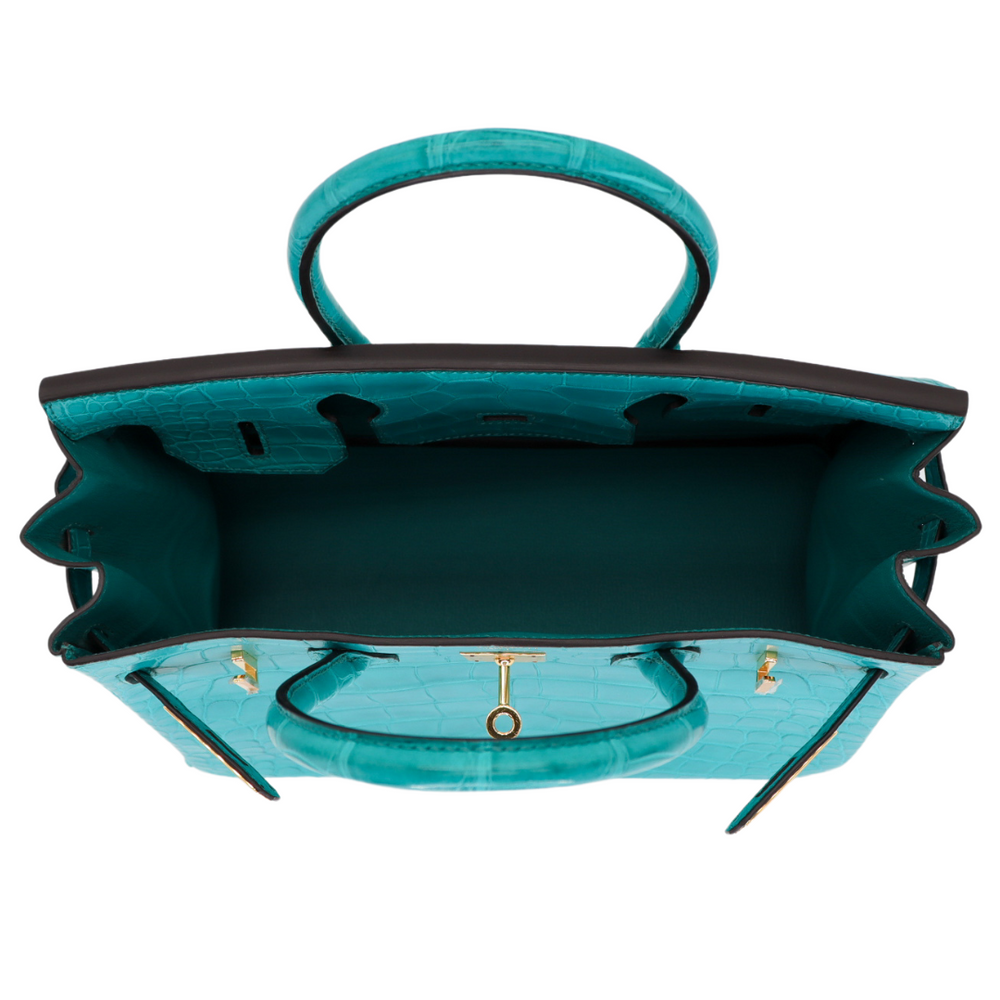 Hermès 30cm Birkin Bleu Paon Matte Alligator Gold Hardware – Privé