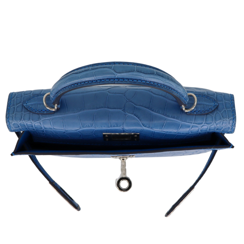 Hermès Kelly II Sellier Mini Bleu Zellige Matte Alligator