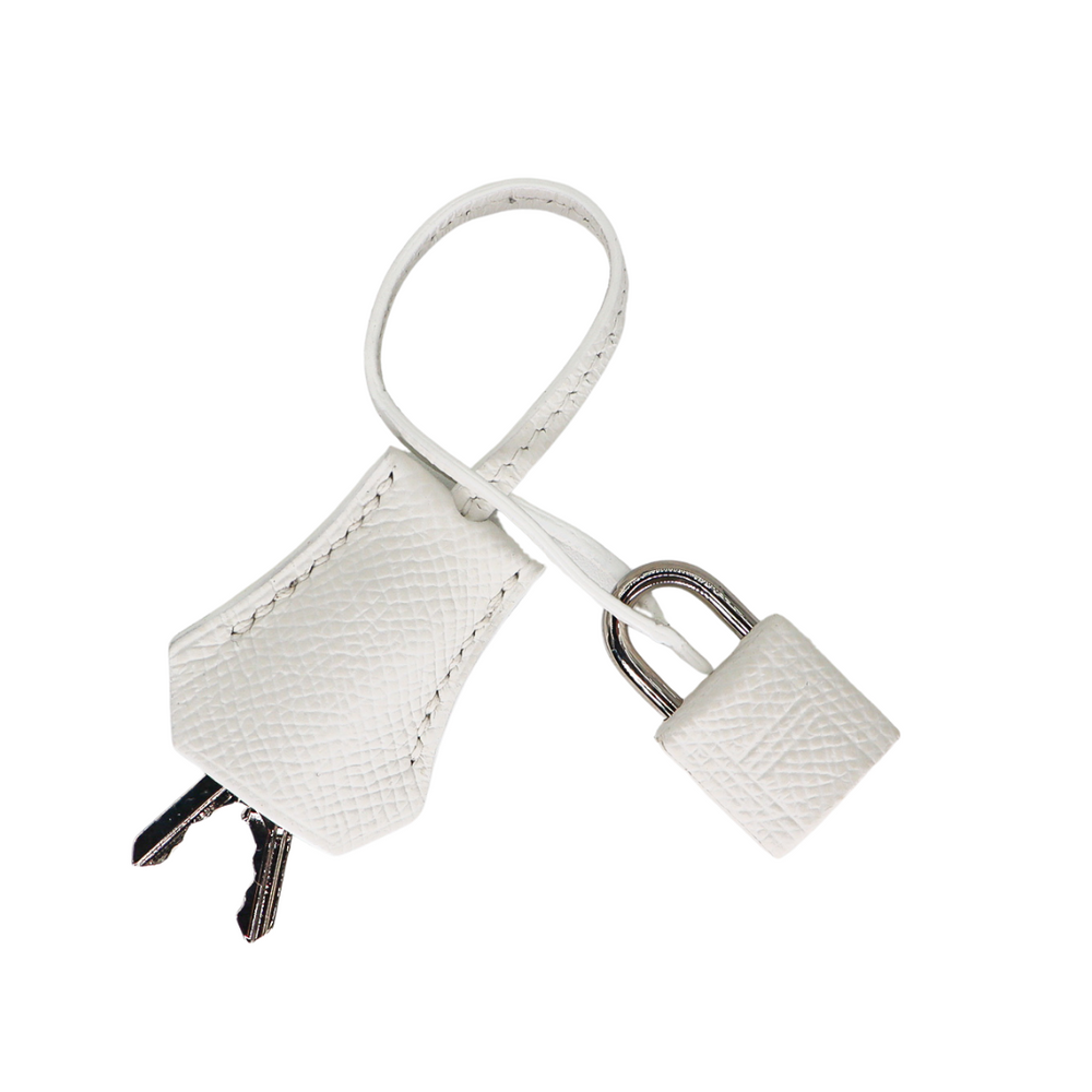 Hermès 25cm Kelly Sellier White Epsom Leather Palladium Hardware Hermès 25cm Kelly Sellier White Epsom Leather Palladium Hardware