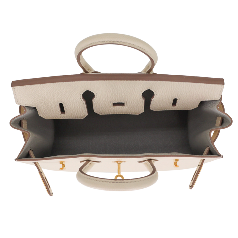Hermès 25cm Birkin Sellier HSS Craie Epsom Leather Gold Hardware