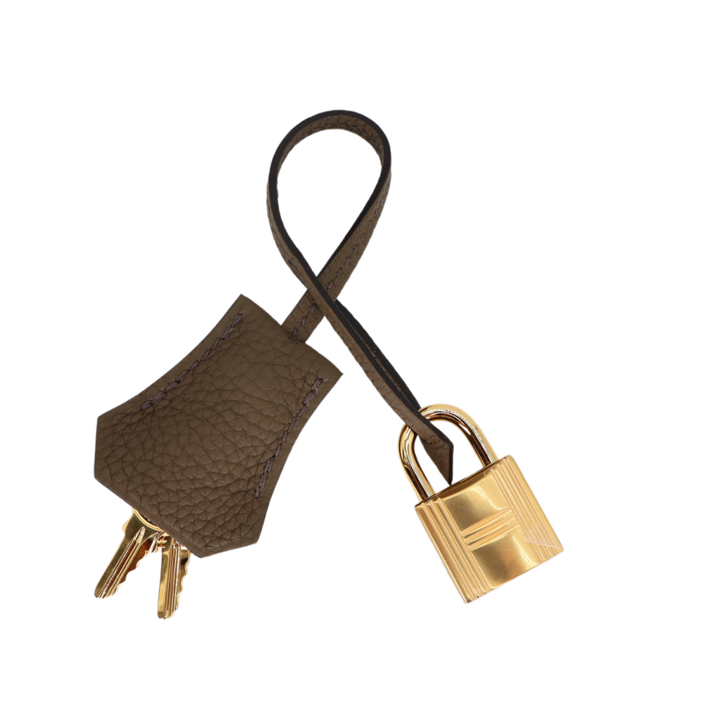 Hermès 25cm Birkin Verso Bambou Togo Leather Palladium Hardware