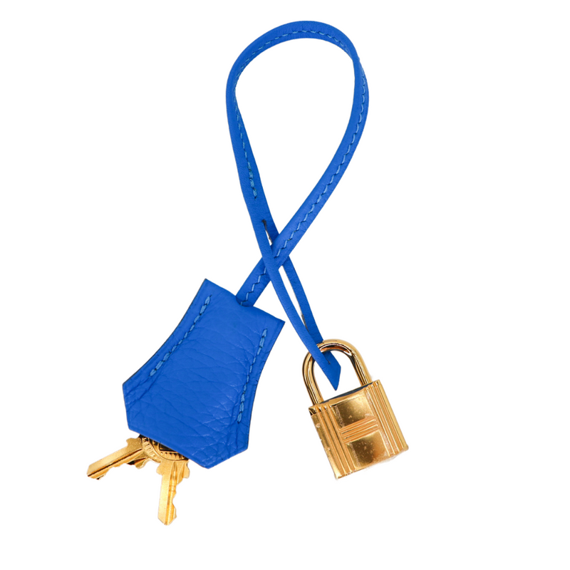 Hermès 40cm Birkin Bleu Hydra Clemence Leather Gold Hardware