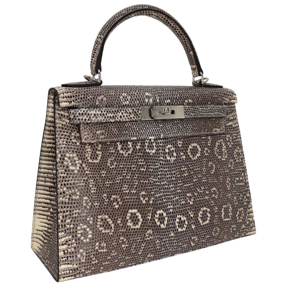 Hermès 28cm Kelly Sellier Ombre Lizard Palladium Hardware – Privé