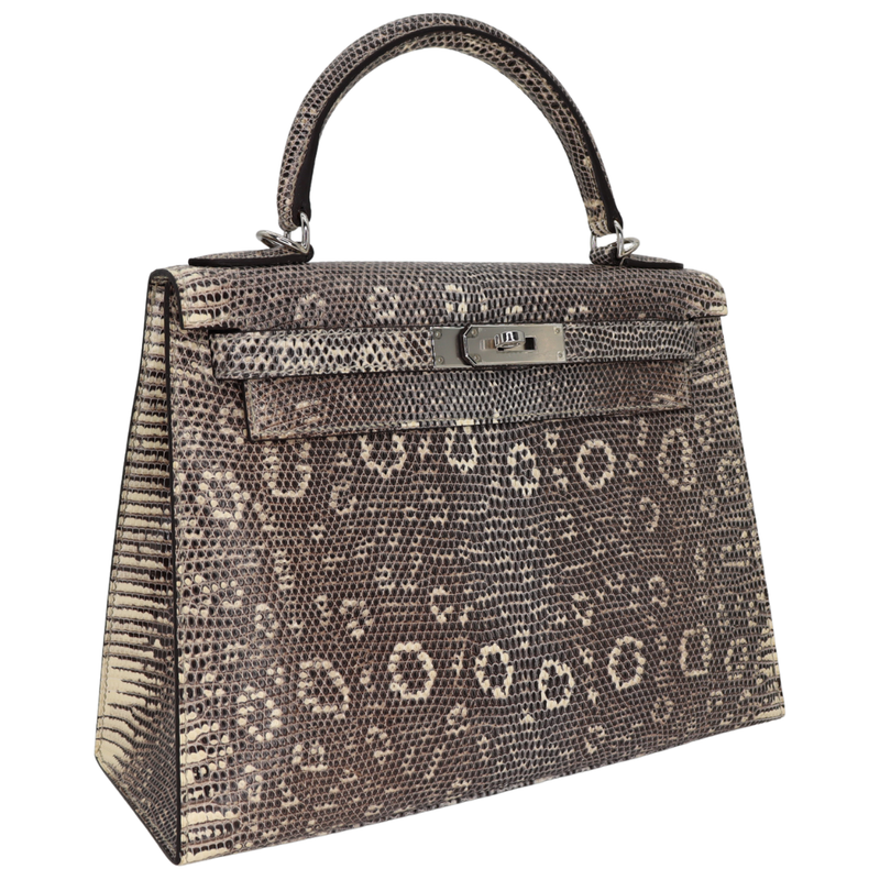 Hermès 28cm Kelly Sellier Ombre Lizard Palladium Hardware – Privé