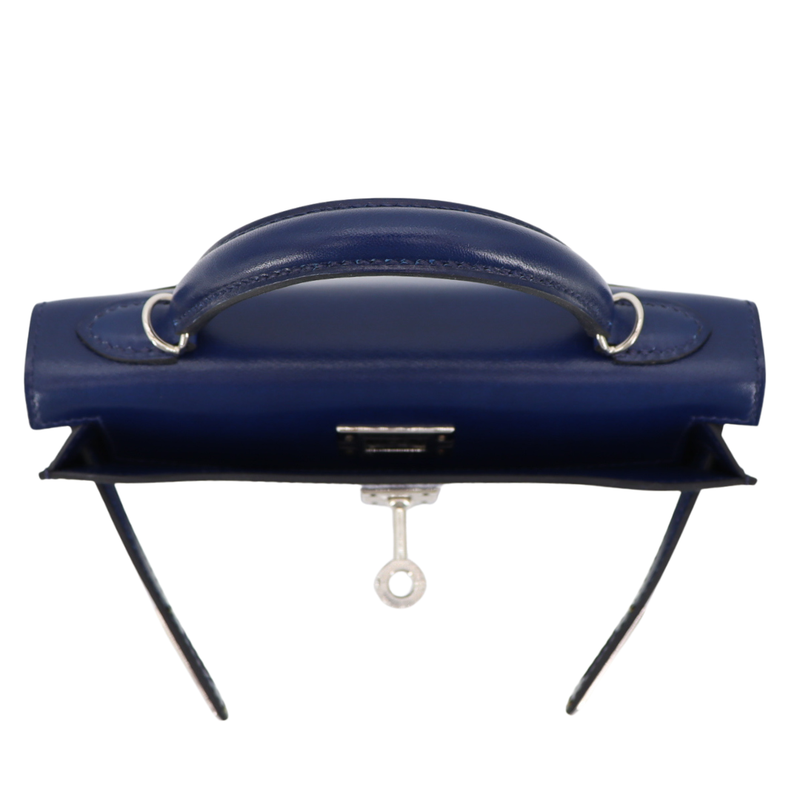 Hermès Kelly II Sellier Mini Bleu Saphir Box Calf Leather