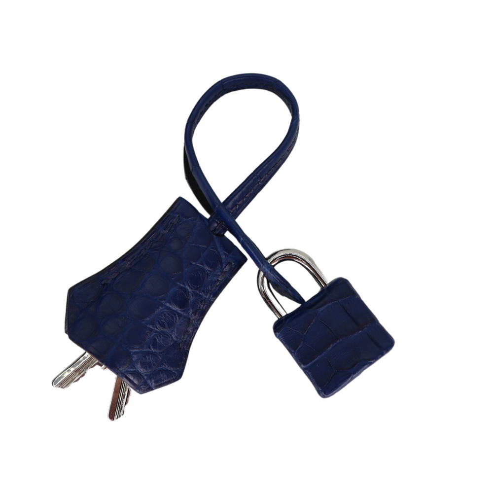 Hermès 25cm Birkin Bleu Saint Cyr Matte Alligator Palladium