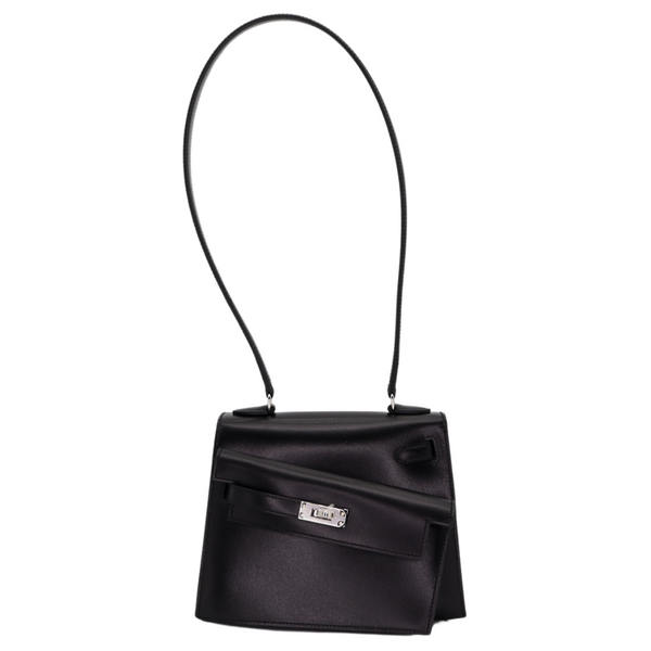 Hermès Kelly en Desordre Black Box Calf Leather Palladium Hardware