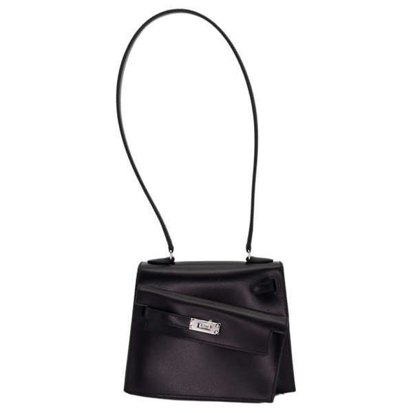 Hermès Kelly en Desordre Black Epsom Leather Palladium Hardware