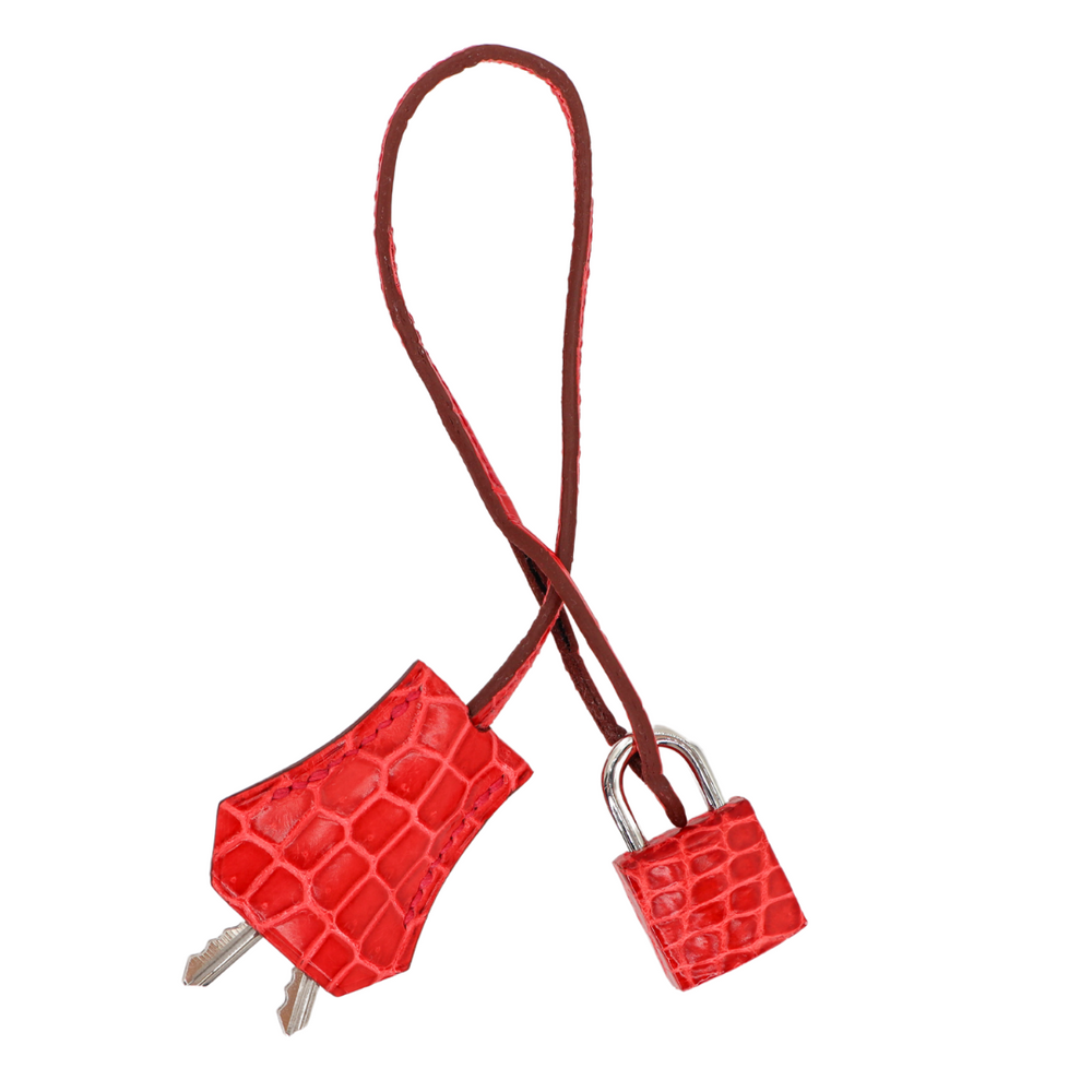 Hermès 40cm Birkin Geranium Shiny Porosus Crocodile Palladium