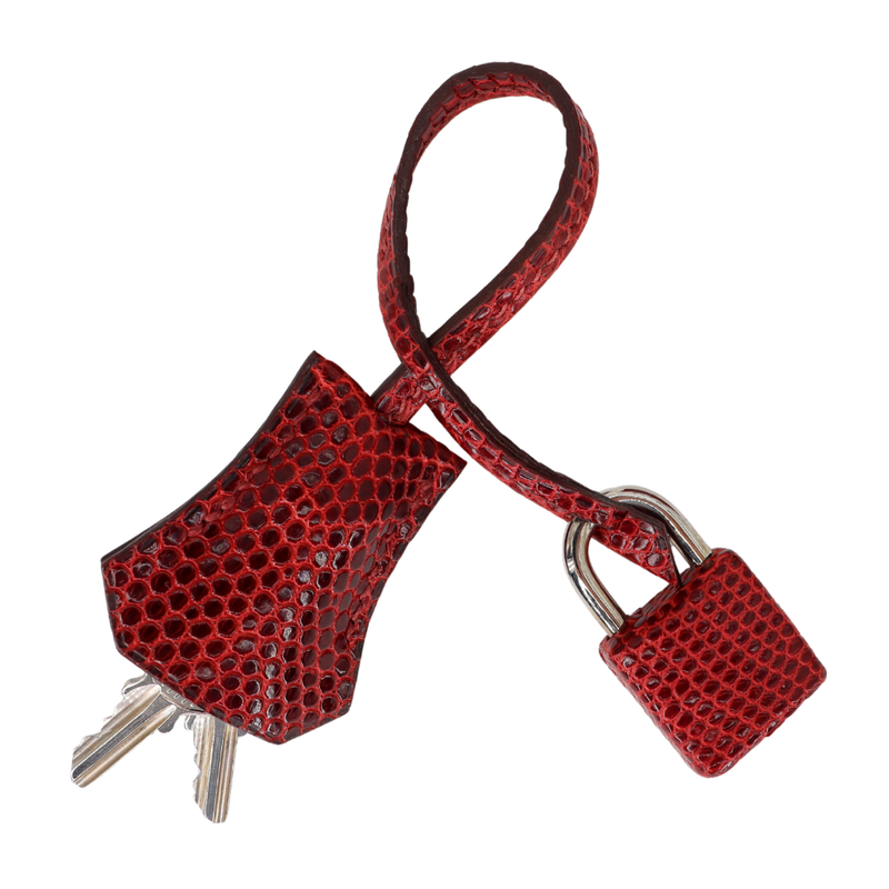 Hermès 25cm Birkin Rouge H Shiny Lizard Palladium Hardware