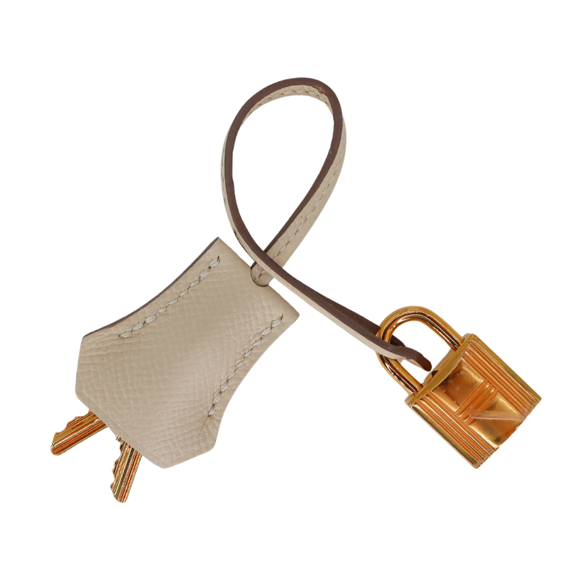 Hermès 25cm Birkin Sellier HSS Craie Epsom Leather Gold Hardware