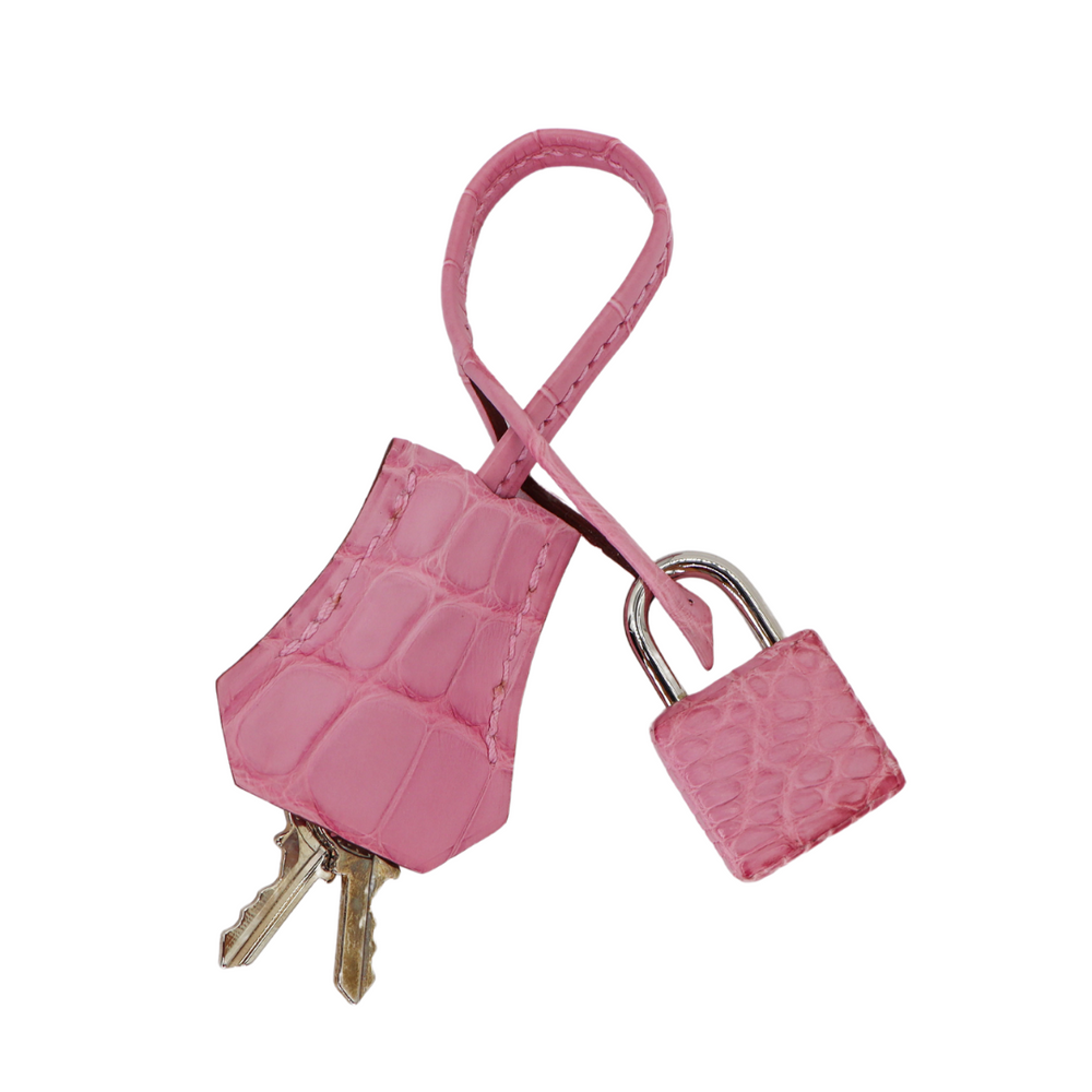 Hermès 25cm Kelly Retourne Bubblegum Matte Alligator Palladium