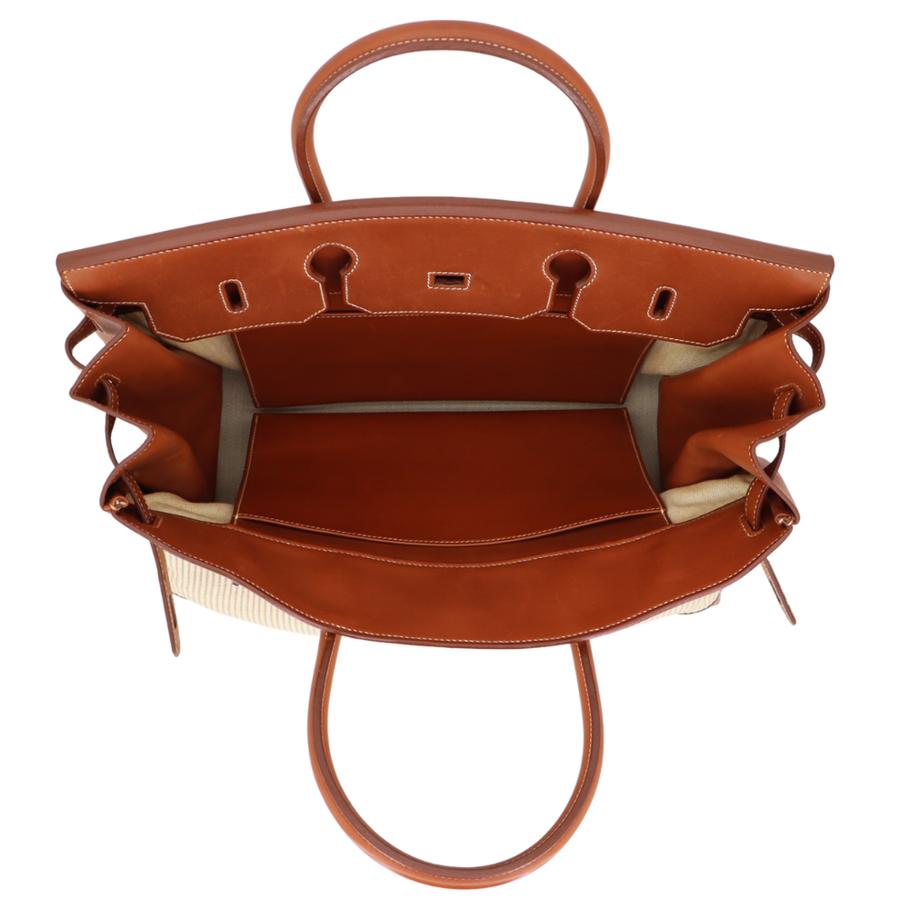 Hermès 35cm Birkin Crinoline Natural Barenia Leather Palladium