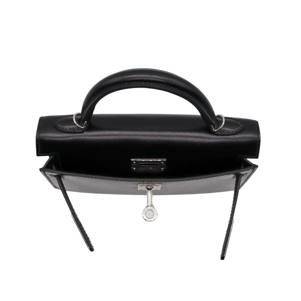 Hermès Kelly II Sellier Mini Black Box Calf Leather Palladium