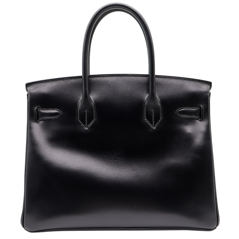 Hermès 30cm Birkin So Black Box Calf Leather Ruthenium Hardware