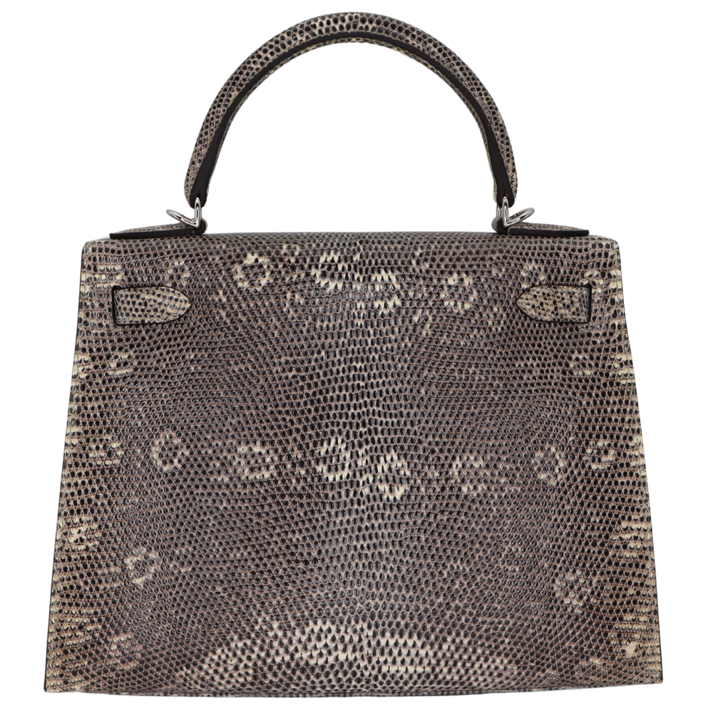 Hermès 28cm Kelly Sellier Ombre Lizard Palladium Hardware – Privé