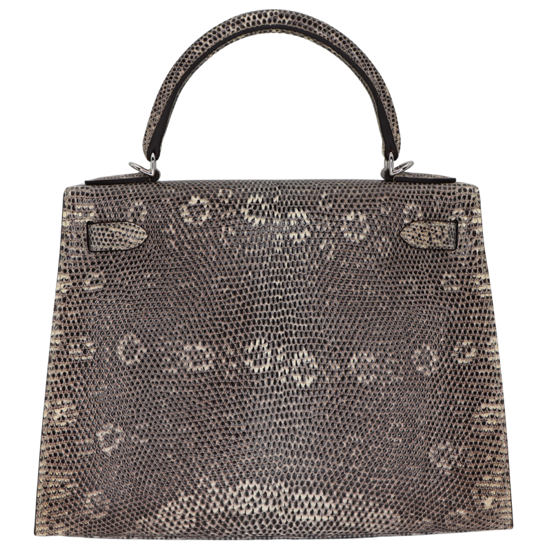 Hermès 28cm Kelly Sellier Ombre Lizard Palladium Hardware – Privé
