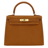 Hermès 28cm Kelly Sellier Natural Sable Gold Hardware