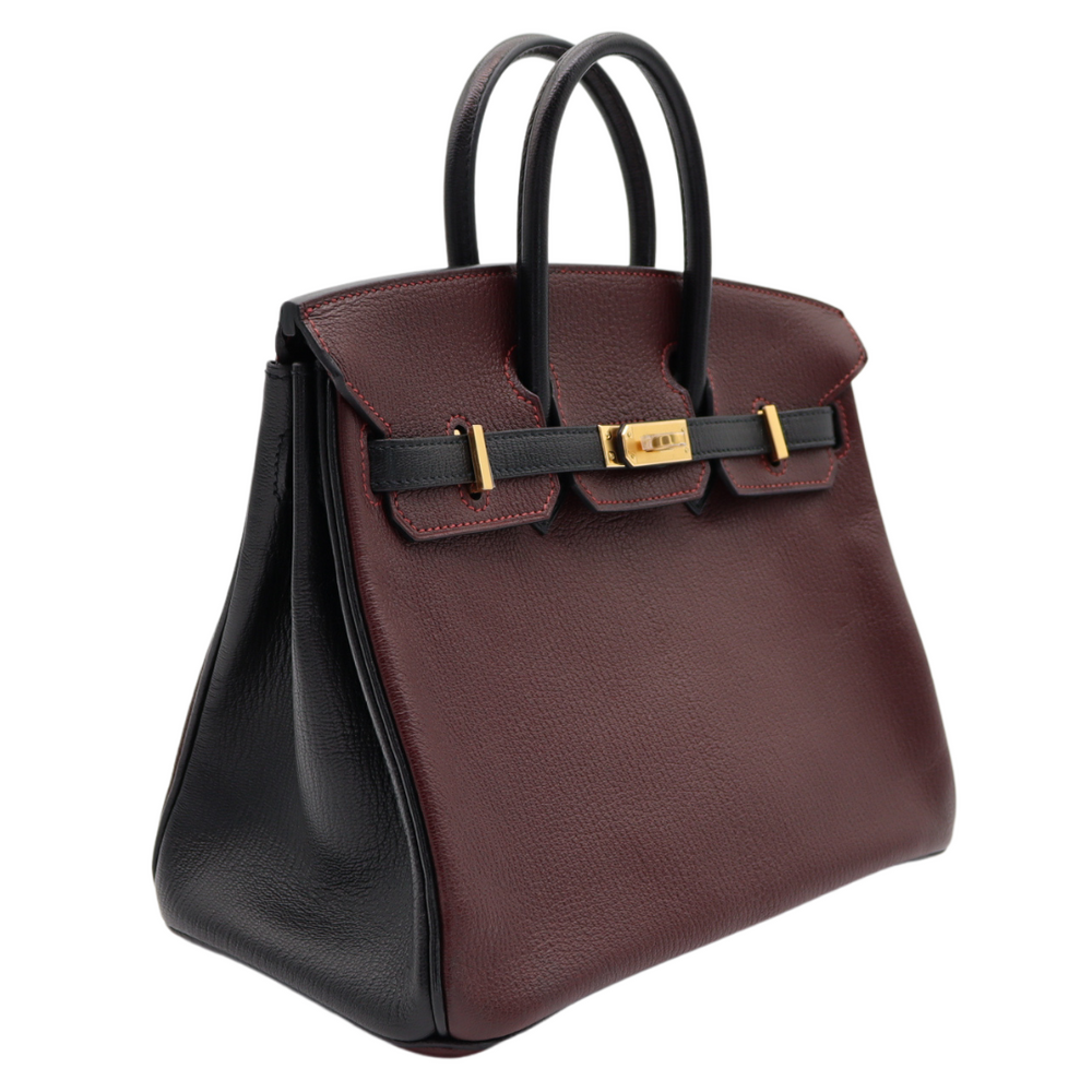 Hermès 25cm Birkin HSS Bordeaux/Black Chèvre Gold Hardware – Privé