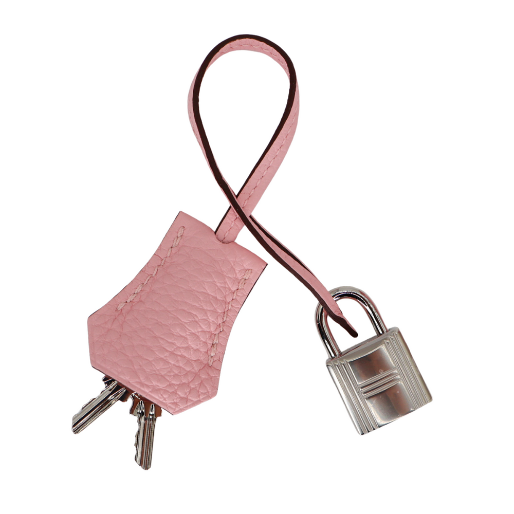 Hermès 28cm Kelly Retourne Mauve Pale Clemence Leather Palladium