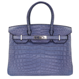 Hermès 30cm Birkin Bleu Brighton Matte Niloticus Crocodile Palladium Hardware