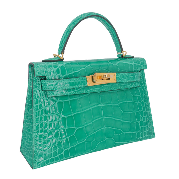 Hermès Kelly II Sellier Mini Vert Jade Shiny Alligator GHW