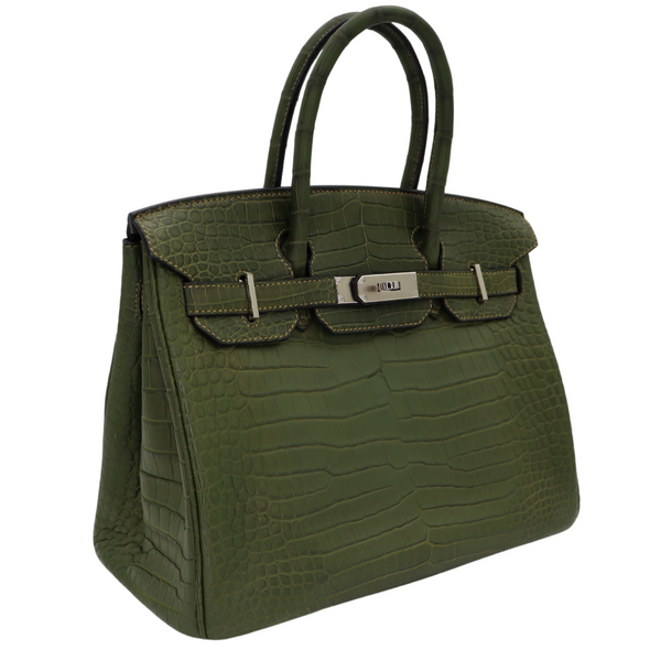 Hermès 30cm Birkin Canopee Matte Porosus Crocodile Palladium Hardware