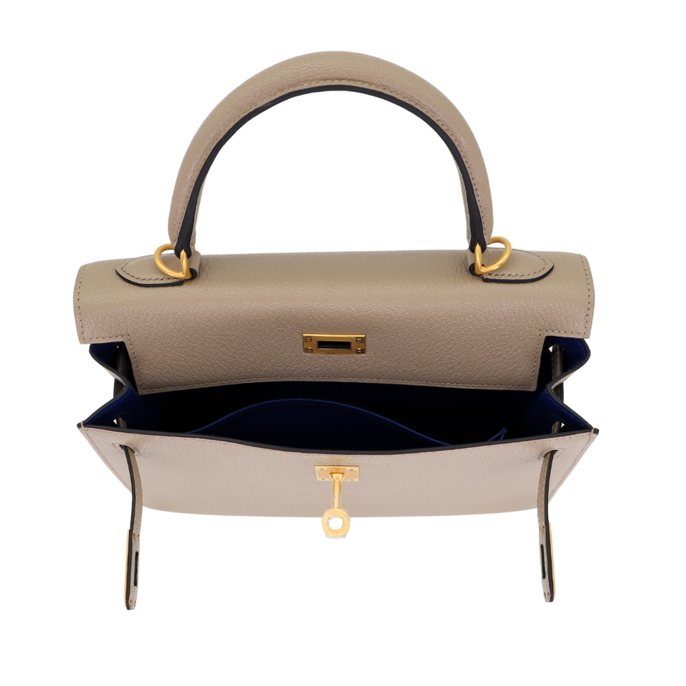 Hermès 25cm Kelly Sellier HSS Gris Tourterelle Chèvre Leather Hermès 25cm Kelly Sellier HSS Gris Tourterelle Chèvre Leather